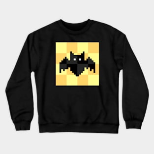 Pixelated Bat Squares Yellow Crewneck Sweatshirt